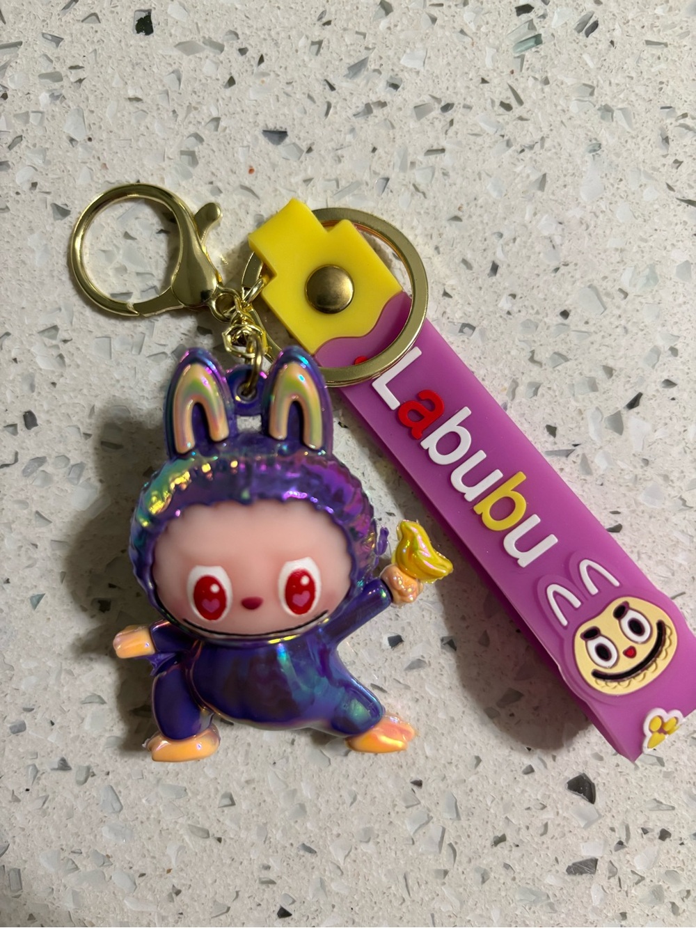 Labubu Purple Iridescent Bunny Keychain New
